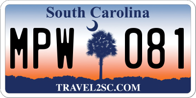 SC license plate MPW081