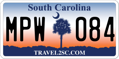 SC license plate MPW084