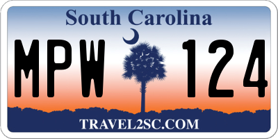SC license plate MPW124