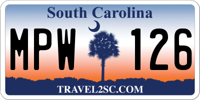 SC license plate MPW126