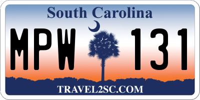 SC license plate MPW131