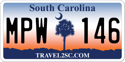 SC license plate MPW146