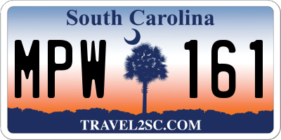 SC license plate MPW161