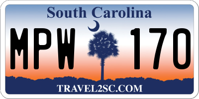 SC license plate MPW170