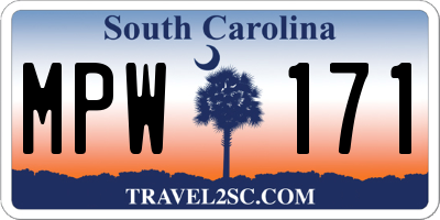 SC license plate MPW171
