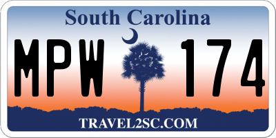 SC license plate MPW174