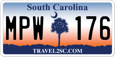 SC license plate MPW176