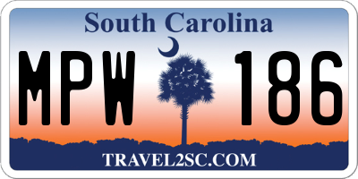 SC license plate MPW186