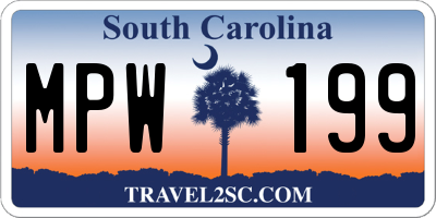 SC license plate MPW199
