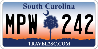 SC license plate MPW242
