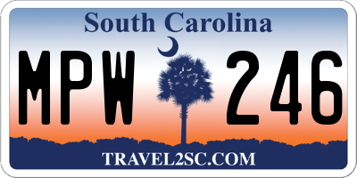 SC license plate MPW246