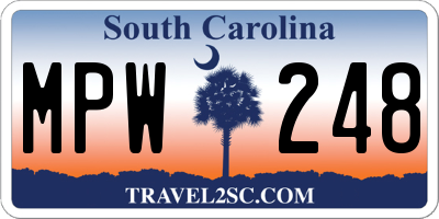 SC license plate MPW248