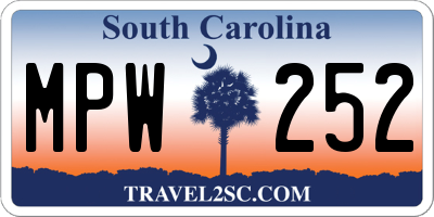 SC license plate MPW252