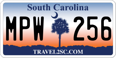 SC license plate MPW256