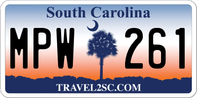 SC license plate MPW261
