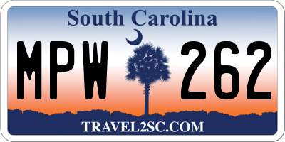 SC license plate MPW262