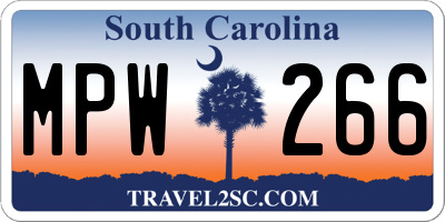 SC license plate MPW266