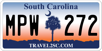 SC license plate MPW272