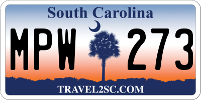SC license plate MPW273