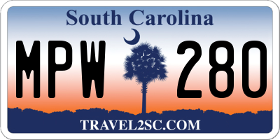 SC license plate MPW280