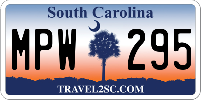 SC license plate MPW295