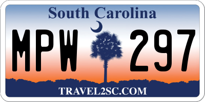 SC license plate MPW297