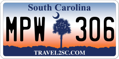 SC license plate MPW306