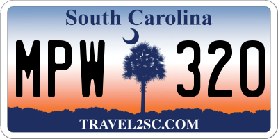 SC license plate MPW320