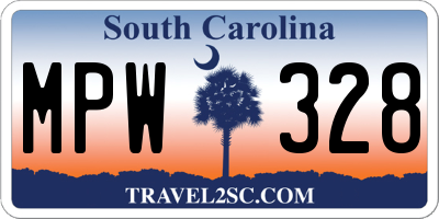 SC license plate MPW328