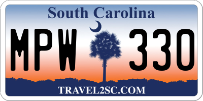 SC license plate MPW330