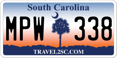 SC license plate MPW338