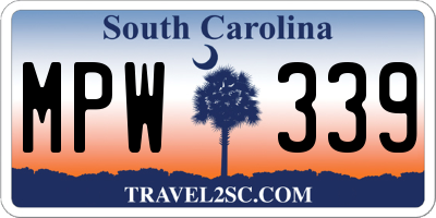 SC license plate MPW339