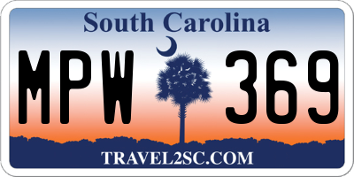 SC license plate MPW369