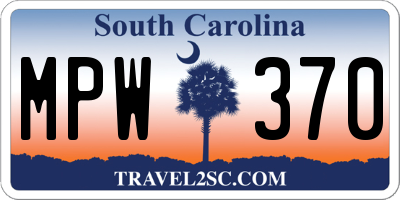 SC license plate MPW370