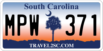 SC license plate MPW371