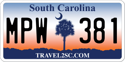 SC license plate MPW381