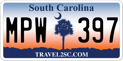 SC license plate MPW397