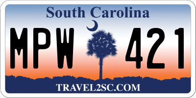 SC license plate MPW421