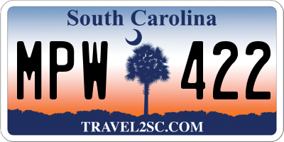 SC license plate MPW422