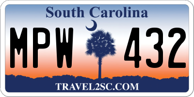 SC license plate MPW432