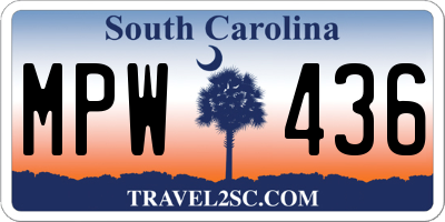 SC license plate MPW436