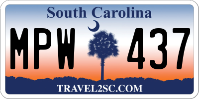 SC license plate MPW437