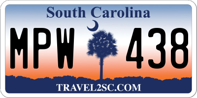 SC license plate MPW438
