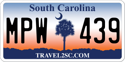 SC license plate MPW439
