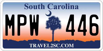 SC license plate MPW446