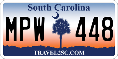 SC license plate MPW448