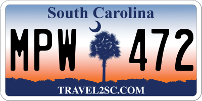 SC license plate MPW472
