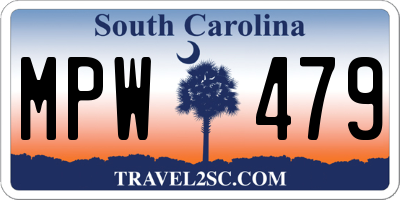 SC license plate MPW479