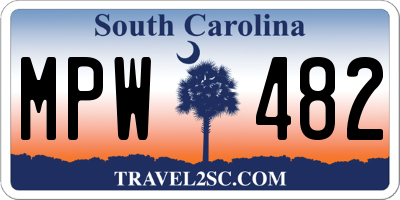 SC license plate MPW482