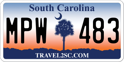 SC license plate MPW483